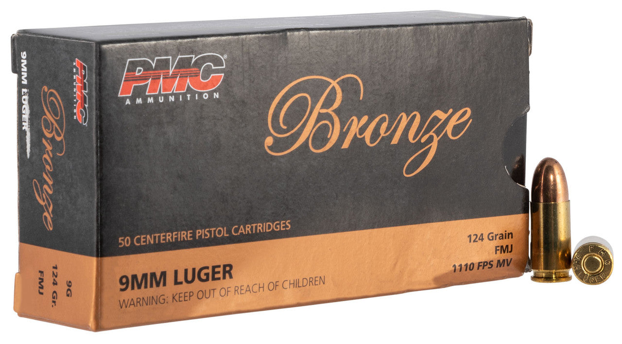 PMC Bronze 9mm Luger Handgun Ammo - 124 Grain | FMJ